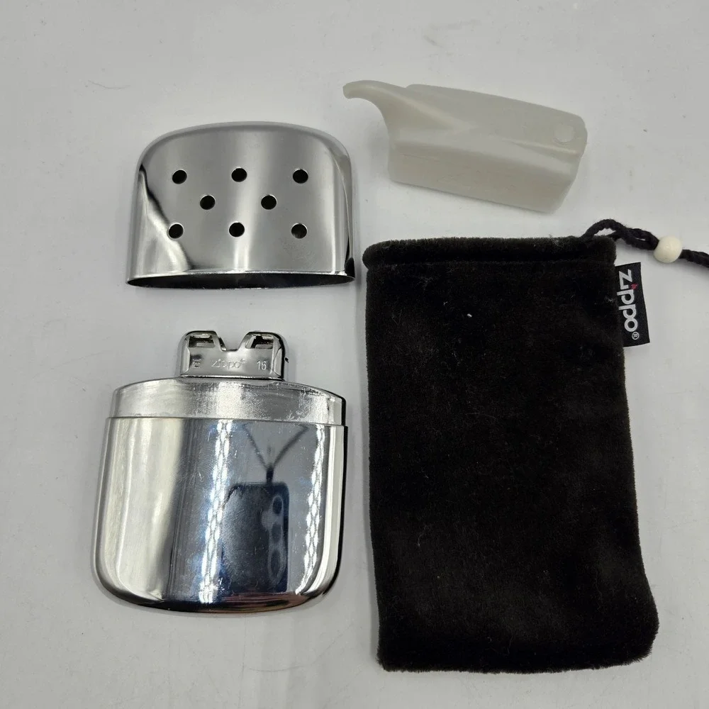 Zippo Refillable Hand Warmer Chrome Silver 12-Hour Unused With Felt Case 4